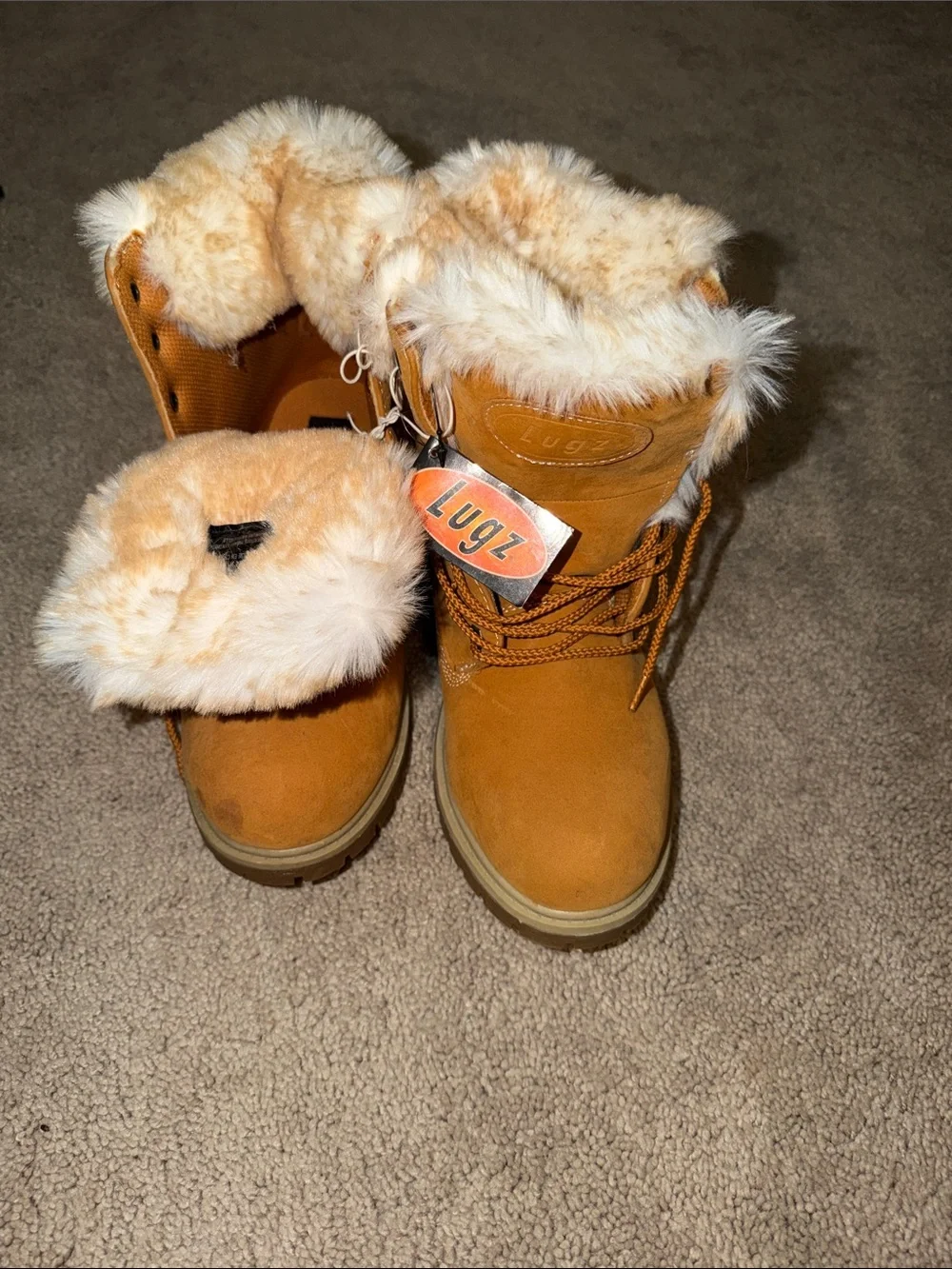 Lugz Women's Wheat Faux Fur Cuff Lace-Up Winter Boots